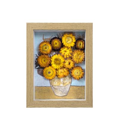 China Can be permanently saved Dried flower sunflower natural retro table decoration painting home decoration photo gift preserved flowers and plants for sale