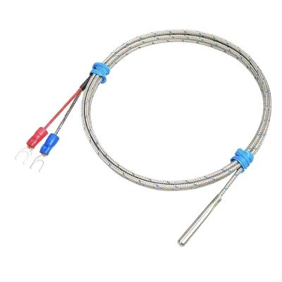 China NTC Thermistor Sensor Probe thermocouple K-type thermocouple probe E-type needle type temperature sensing wire small cylindrical temperature sensor for sale