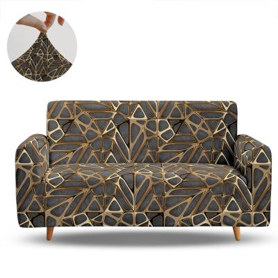 China Elastic Breathable Comfort Geometric 3d Digital Drawing Printing Sofa Cover Elastic Cover Living Room for sale