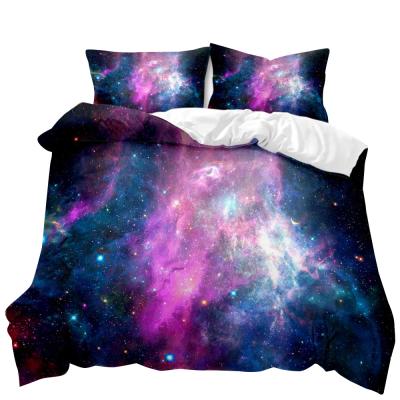 China Non-Toxic Polyester Fiber 3d Printing Star Space Bedding Set Full Single Bed Duvet Cover for sale