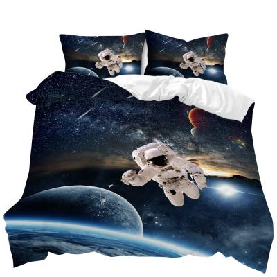 China Sustainable Universe Flower Fashionable World 3d Printing Bedding Set Printing Down Comforter Cover 3 Piece Home Textile Products for sale