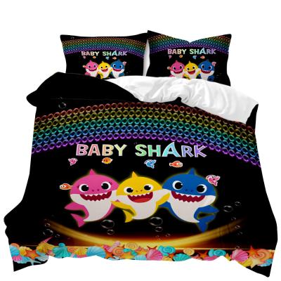 China Factory direct supply viable normal cartoon shark printing 3d bedding duvet cover 3 pieces for sale