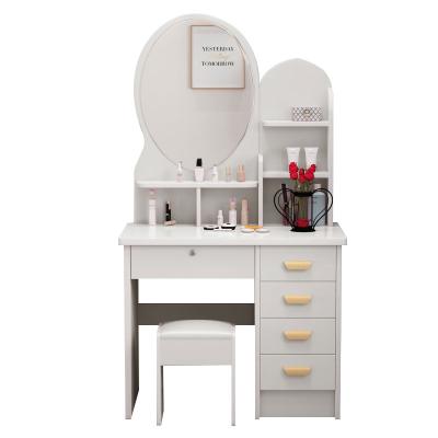 China (Other)Adjustable Bedroom Vanity Dressing Table with Flip Top Mirror and Cushioned Stool Makeup Dresser for sale