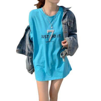 China Custom Big T-shirt Anti-Wrinkle Sale Letter T-shirt Women Solid Color T-shirt Hot Sale Letter T-shirt Women for sale