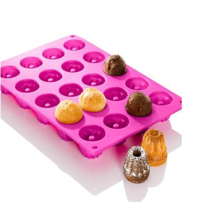 China Handmade BPA Free Disposable Baking Chocolate Cake Pudding Pan Cavity Hole Sphere Silicone Mold for sale