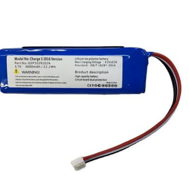 China Consumer Electronics Supplier Replacement Speaker Battery 6000mAh Batterie For JB L Charge 3 GSP1029102A 3.7V/mA for sale