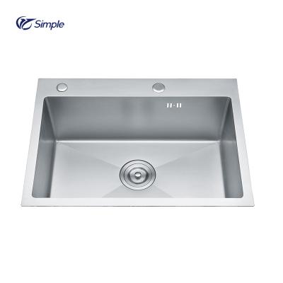 China Without Faucet Wholesale Nano Black Single Bowl Good Quality 201/304 Stainless Steel Kitchen Sink for sale