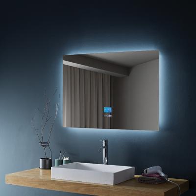 China Wholesale LED Light Frameless Mirror Factory Bathroom Heating Pad Illuminated Wall Mounted Mirror for sale