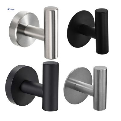 China CLASSIC Factory Price Matte Black SU304 Stainless Steel Robe Coat Hook Rack for Bathroom Kitchen for sale