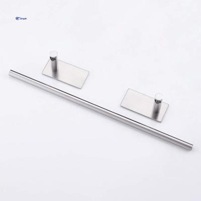 China Fashion Factory Price Good Stainless Steel Towel Rack Matt Silver Wall Mounted Bathroom Towel Rack for sale