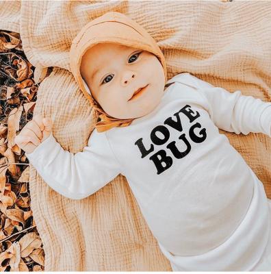 China High Quality Short Sleeve Newbron Love Bug Printed Cotton Long Sleeve Baby Rompers and Jumpsuit Rompers for sale