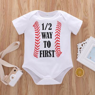 China Summer Baby Boy Short Sleeve Clothes Printed 100% Cotton Unisex Baby Boy One Piece Short Sleeve Romper Girl for sale