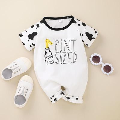 China Wholesale New Arrival Baby Rompers Cotton Short Sleeve Short Sleeve Printed Letter Jumpsuits Newborn Rompers for sale