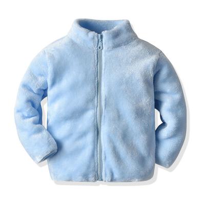 China Winter Baby Jackets&Outwears Flannel Solid Color Baby Boy Girl Viable Warm Jackets For 0-3yrs for sale