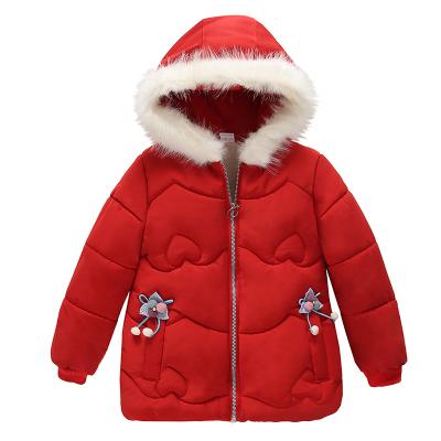 China Wholesale Winter Windproof Warm Jacket Cute Girls Children Hooded Coat For Children Kids Wear Clothing for sale