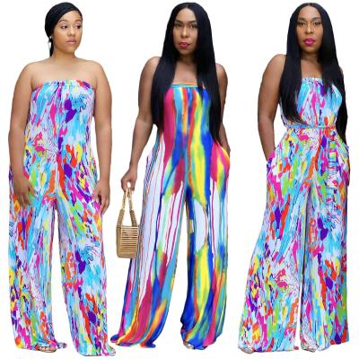 China Summer Women's Anti-Pilling Pants Bohemian Stap Printed Casual Loose Jumpsuits For Women for sale