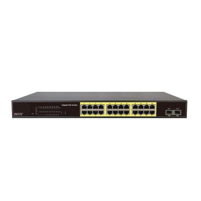 China Newest Design 30Watts (IEEE802.3at) 24 Ports Gigabit PoE Output Power Unmanaged Poe Switch for sale