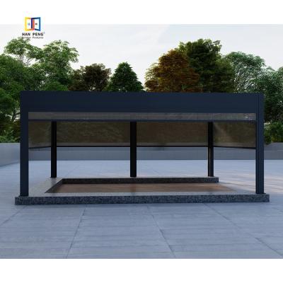 China Easily Assembled Bioclimatic Motorized Aluminum Louvered Pergola Color Optional for sale