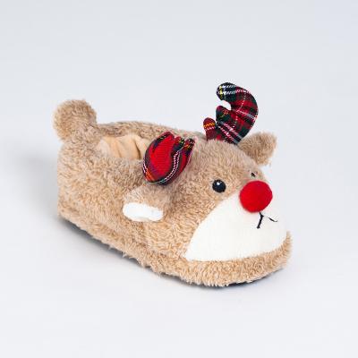 China Promotional Reindeer Winter Gifts Plush Indoor Slippers for Kids, Girls, Boys on Christmas Gift in Competitive Price for sale