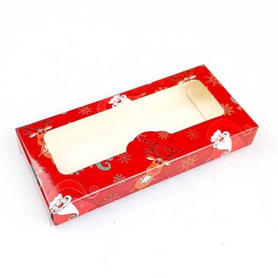 China New Christmas Full Volume Eyelash Kraft Paper Custom Logo Red Eyelash Packaging Box for sale