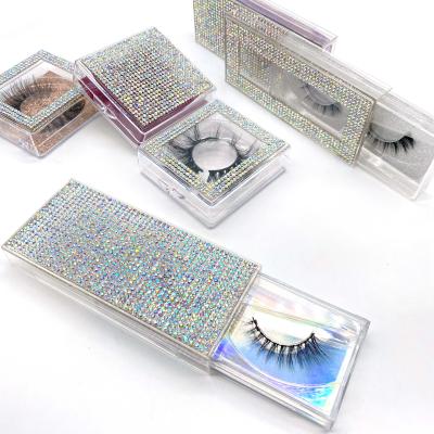 China Natural Transparent Long Lash Box Acrylic Eyelashes Glitter Packaging Box Eyelash Vendor Customized Boxes for sale