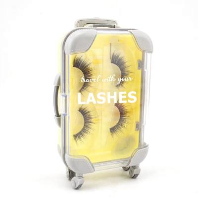 China Custom Logo Full Volume Eyelash Travel Case Suitcases Eyelash Packaging Box for sale