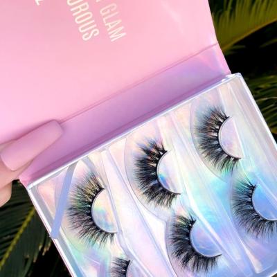 China Full Volume Eyelash Wrapping Book 3 Pair 5d Mink Lashes Custom Books for sale