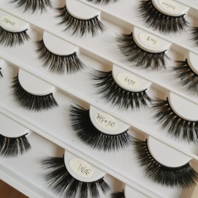 China Dramatic Fluffy Wholesale Silk Black Cotton Soft Strip Full Strip 3d False Eyelashes for sale