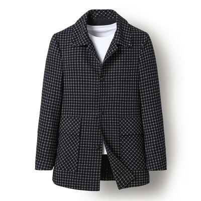 China Autumn Jacket Black 2021 New Dong Niu Men's Thick Suit Jacket And White Middle Length Business Grid Suits 21A258 for sale