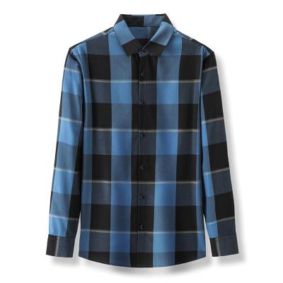 China It's Dong Niu Fall 2021 Wholesale Shirt Men's Business Comfortable Stain Fashion Plaid Lapel Shirt C2155 for sale