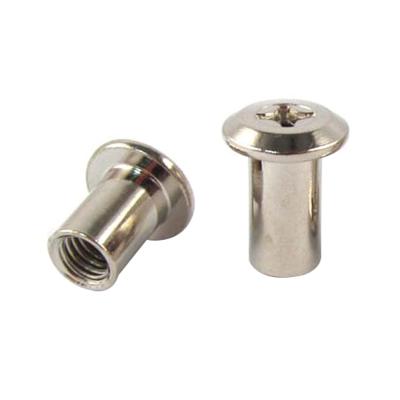 China Round Lid Consumable Products Customized Antique Silver Chicago Screw For Leather Chicago Screws for sale