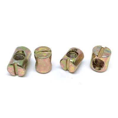 China Custom Heavy Industry China Manufacturer Furniture Hammer Pin Nut Cylindrical Barrel Nut Cross Hole Nut for sale