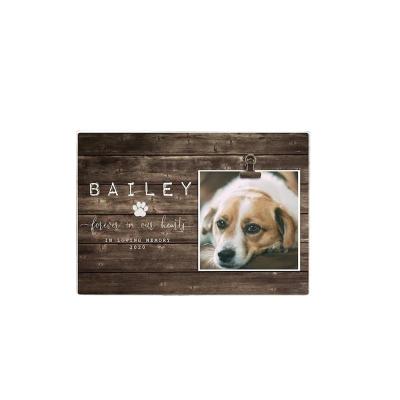 China Viable Custom Wooden Picture Dog Keepsake Decorative Pet Photo Frame Cat Personalized Small Memorial Gift for sale