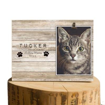 China Cat Small Picture Pet Photo Decorative Personalized Wooden Frame High Quality Viable Dog Keepsake Memorial Gift for sale