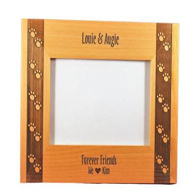 China Viable Wholesale Custom Personalized Home Decoration Handmade Birthday Pet Wooden Photo Frame for sale