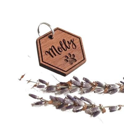 China Wooden Design Stocked Logo Blank Name Pet Id Custom Made Personalized Handmade Cat Dog Tags Good Quality New for sale