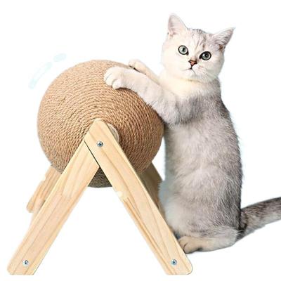 China High Quality Viable Sisal Pet Scratch Balls Funny Interactive Handmade Eco-Friendly Turntable Prevent Depression Happy Cat Toy for sale