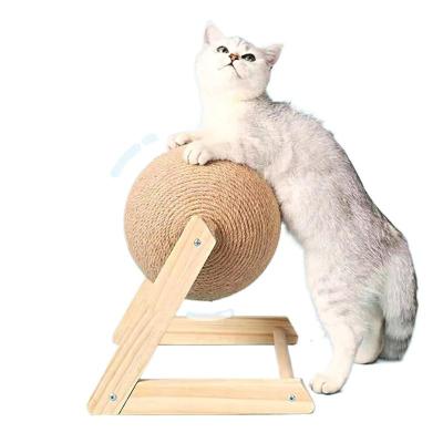 China High Quality Viable Sisal Pet Scratch Balls Funny Interactive Handmade Eco-Friendly Turntable Prevent Depression Happy Cat Toy for sale