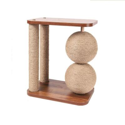 China New Design Viable Wholesale Safety and Firmness Cat Scratcher Interactive Wood Furniture Cat Toy for sale