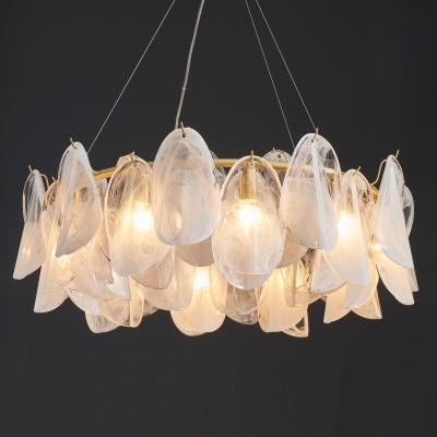 China Modern Plume Modern Glass Handmade Nordic Bedroom Feather Luxury Chandelier New for sale