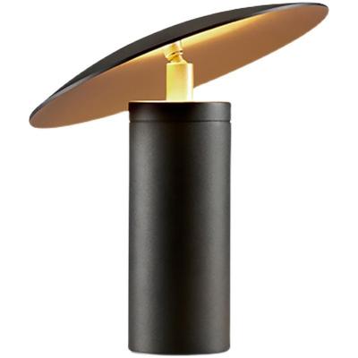 China Bedroom Modern Nordic Black Aluminum Indoor Bedside Dimming Electric Table Lamp With Outlet for sale