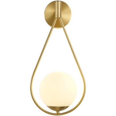 China Modern Minimalist Nordic White Gold Copper Glass Ball Wall Lights Round Glass Sconce Wall Lamps for sale