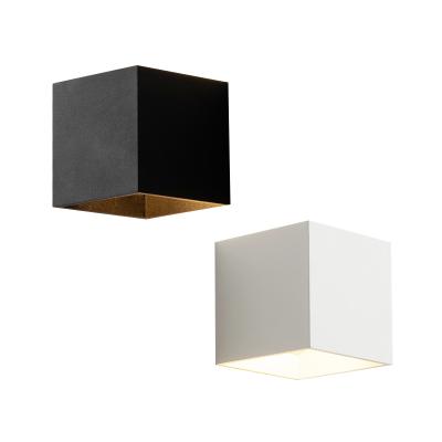 China Waterproof Modern Gold Modern LED Wall Light Square Indoor Outdoor Wall Lamp for sale