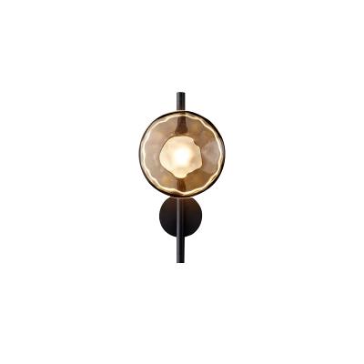 China Modern Nordic Indoor Decorative Smoke Gray Glass Round Sconces 5W Led Wall Lamp Lights For Restaurant for sale