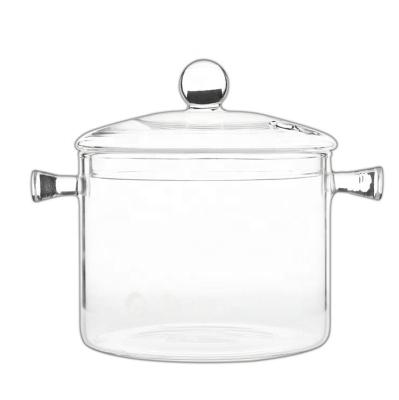 China Viable Promotional Gift Family Kitchen Pyrex Glass Cooking Pot Sets With Cover for sale