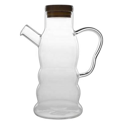 China Sustainable Hot Capacity Hand-Blown Glass Soy Sauce Olive Oil Bottle For Kitchen Vinegar for sale