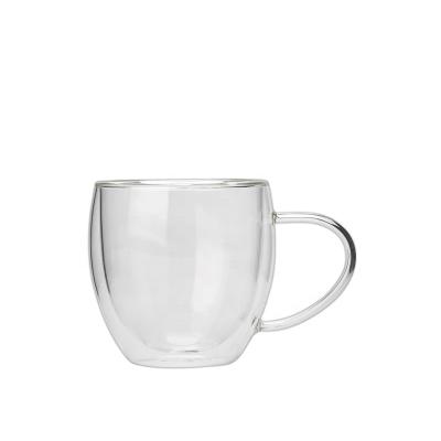 China Sustainable fashionable glass mug with handle and spoon for milk for sale