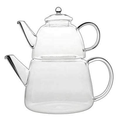 China Wholesale Contemporary Eco - Friendly Glass Pot Set Teapots Sustainable Heater With Handle for sale