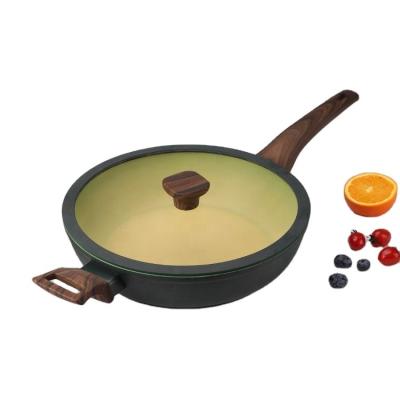 China Wholesale Minimalist Non Stick Frying Pan Bakelite Handle Cooking Pot and Pan Smokeless Frying Aluminum Cooking Pan 28cm for sale