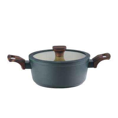 China New Design Kitchen Cookware Sustainable Water Based Gradient Coating Aluminum Soup Pot for sale